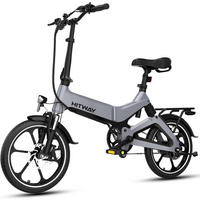 E BIKE Klapprad BK2 Reichweite 35–70 km - Grau, Metall (64cm) - HITWAY