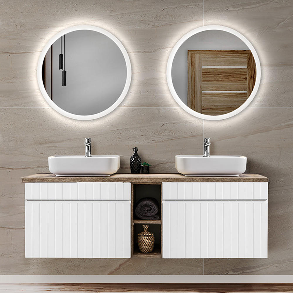 Lomado Badmöbel-Set Weiß 140x200x46 cm