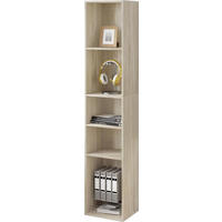 BÜCHERREGAL, offenes Regal mit 5 Würfeln, Helle Eiche - Eichefarben, Holzwerkstoff (30/151/26cm) - Woltu