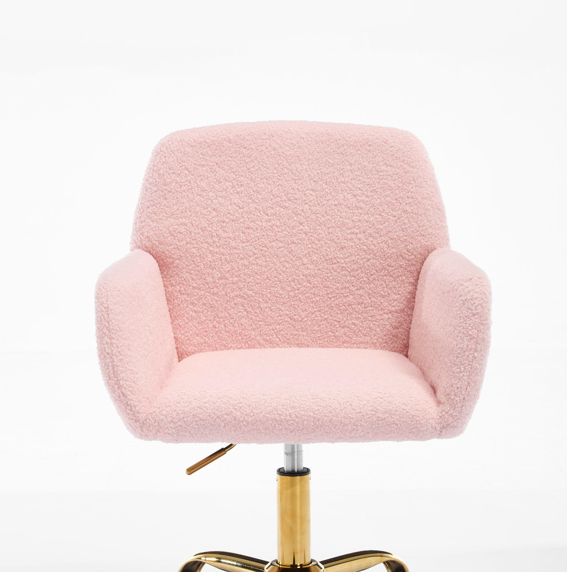 BÜROSTUHL in Hellrosa 53x53x55 cm mit Kunstpelzbezug, höhenverstellbar und drehbar - Pink, Kunststoff (53/55/53cm) - IVMEU