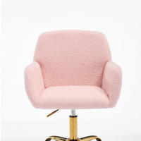 BÜROSTUHL in Hellrosa 53x53x55 cm mit Kunstpelzbezug, höhenverstellbar und drehbar - Pink, Kunststoff (53/55/53cm) - IVMEU
