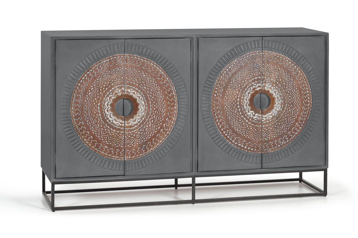 SIDEBOARD aus Mangoholz - Grau, Holz (40/91/150cm) - Giner y Colomer