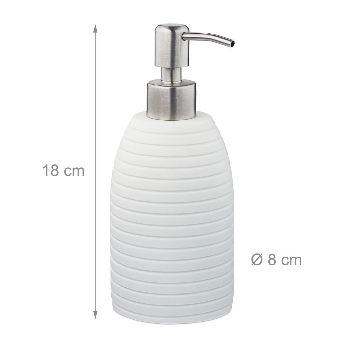 SEIFENSPENDER - Weiß, Kunststoff/Metall (8/18/8cm) - Relaxdays