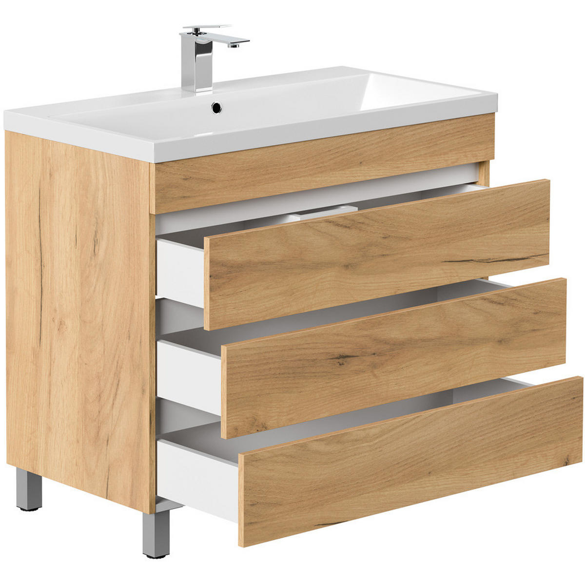 WASCHTISCH Frome-02 - Braun, Holzwerkstoff (90/84/48cm) - Lomado