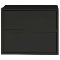 NACHTTISCH hängend Framme Schwarz mit 2 Schubladen, 50 cm - Schwarz, Holzwerkstoff (50/40/36cm) - Selsey