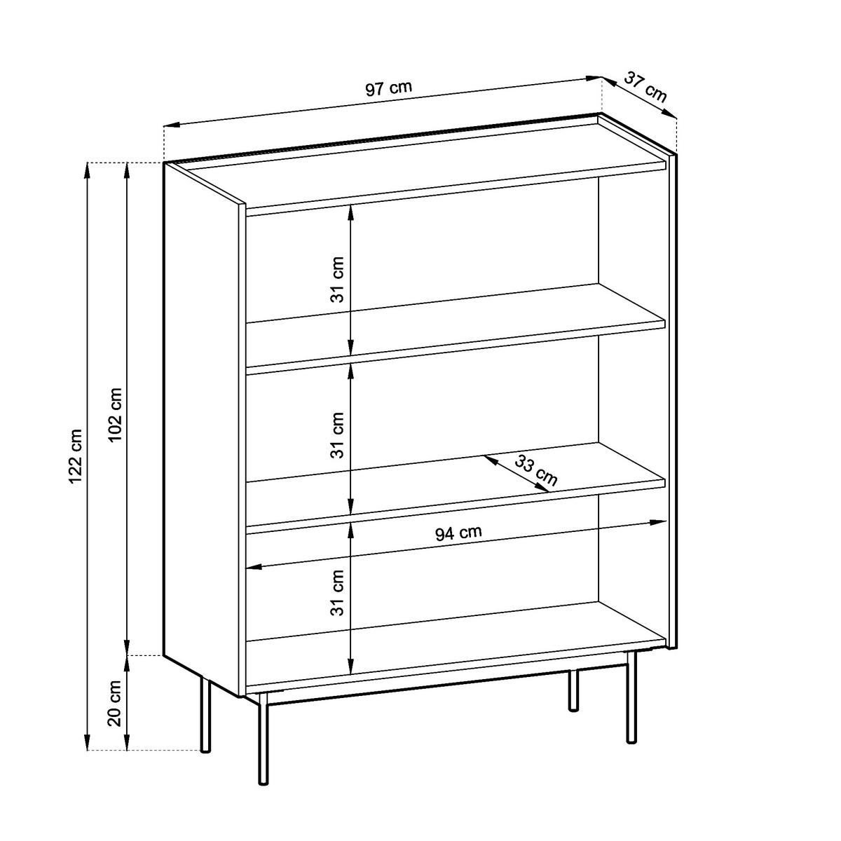 SIDEBOARD KELOWNA KOM2-2D System der leisen Schließung der Fronten, Kaschmir - Kaschmir, Holzwerkstoff/Kunststoff (97/122/37cm) - Komodee