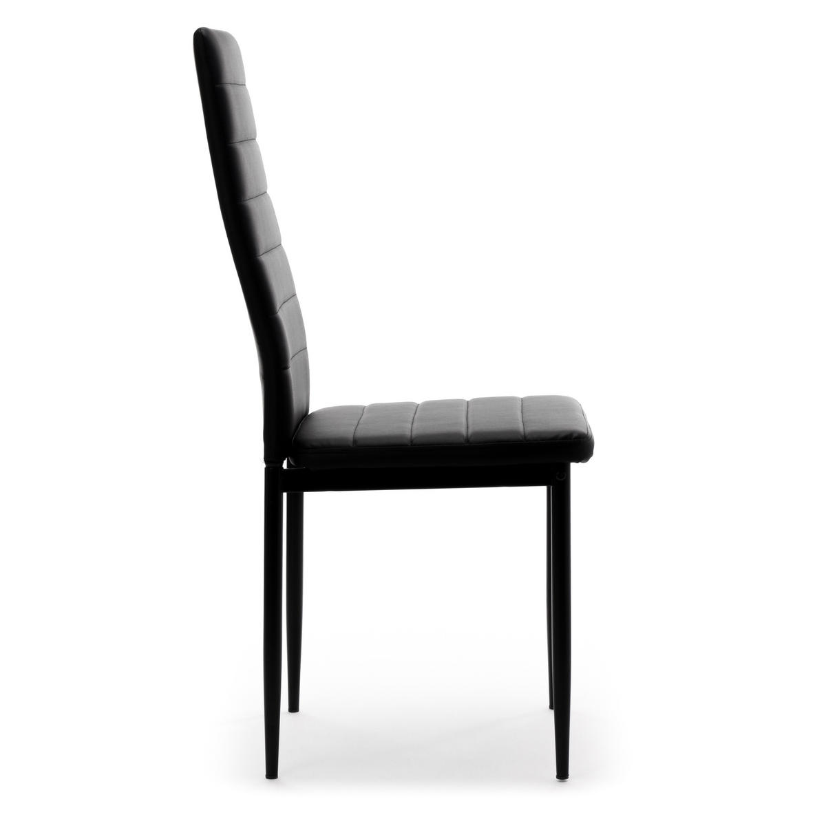 STUHL Set FADO 4x aus Ökoleder - schwarz - Schwarz, Leder/Metall (45/99/50cm) - NEW HOME