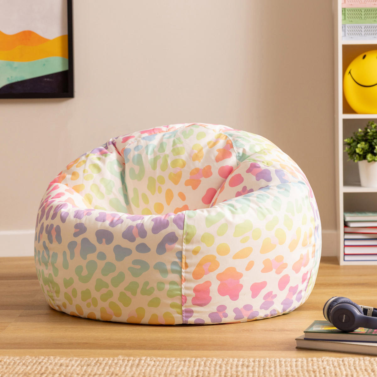 KINDERSITZSACK Kingston Leopard - Perlmutt/Multicolor, Textil (80/45/80cm) - icon