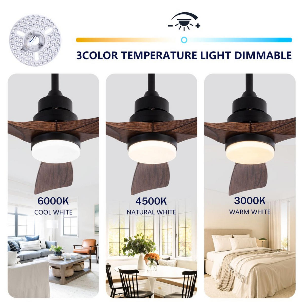 DECKENVENTILATOR DE-16256 42 Zoll Bauernhaus-Stil mit Fernbedienung Walnuss - Walnussfarben, Kunststoff (107/107/34cm) - ComfortXL