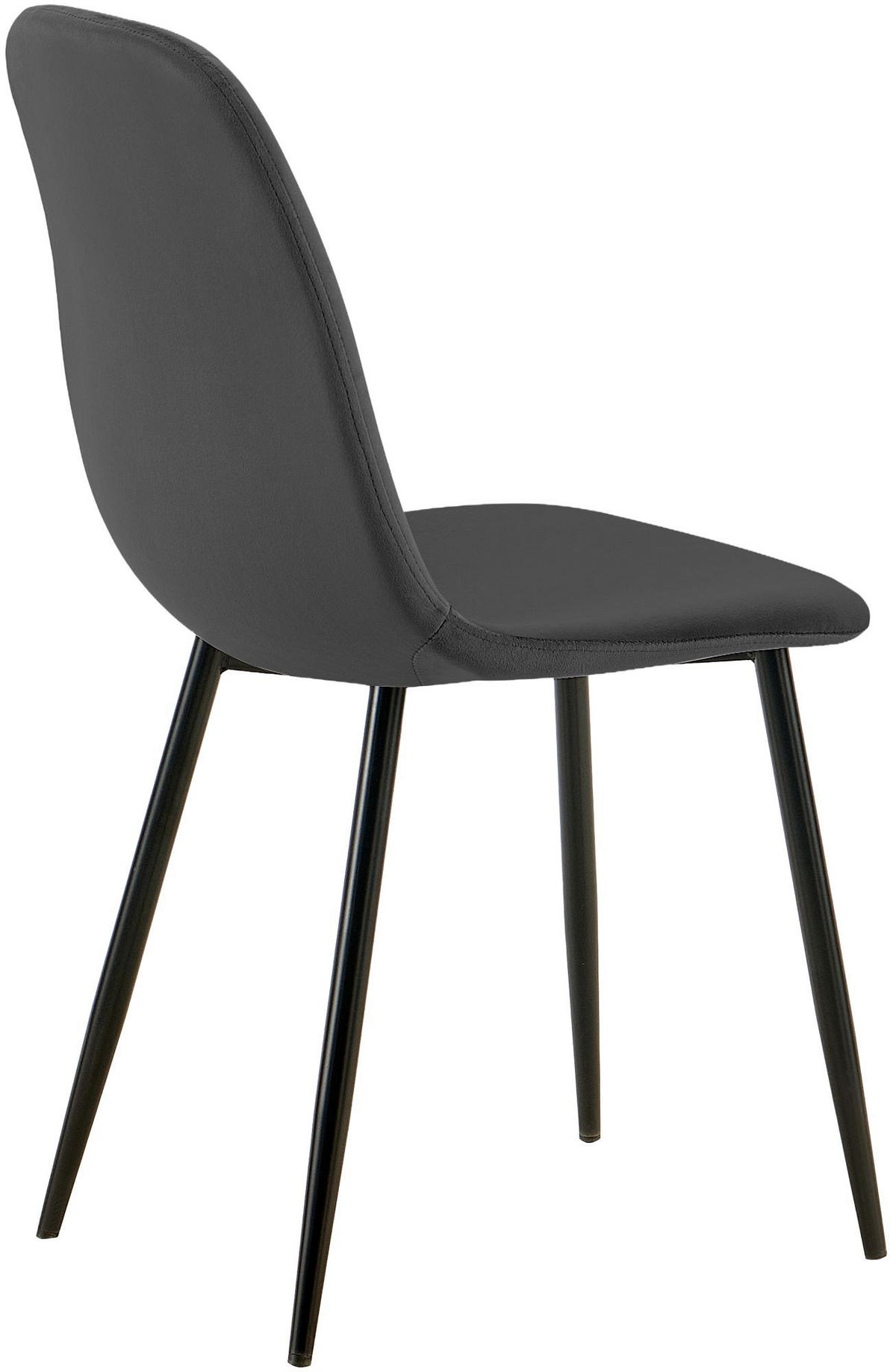 STUHL 4 Samt Dunkelgrau - Dunkelgrau/Schwarz, Textil/Metall (45/88/54cm) - CLP