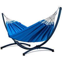HÄNGEMATTE mit Gestell, 2 Personen, XL, 140 kg, Metall, Medelin Blau, einfache Montage - Blau, Metall (370/130/120cm) - Potenza
