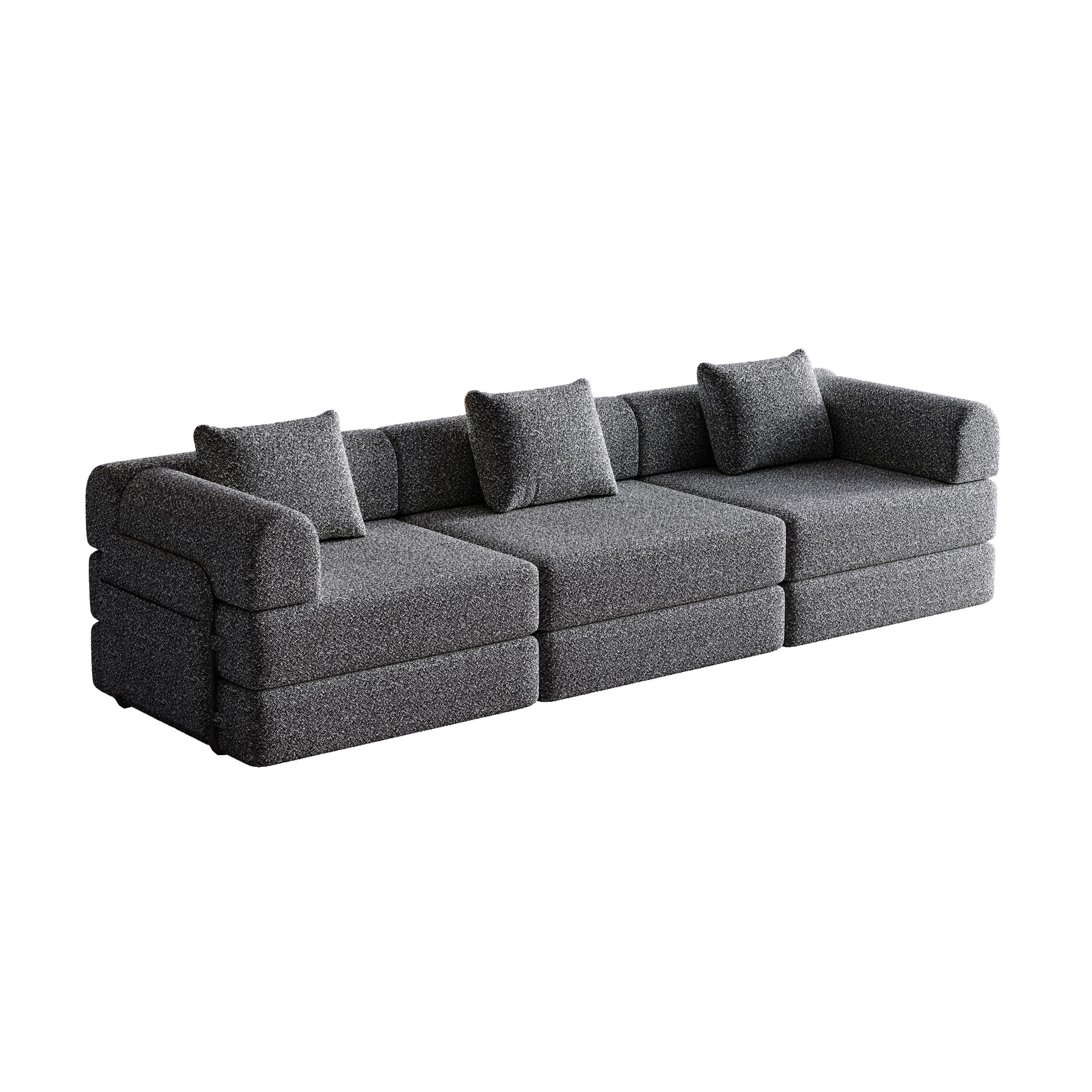 Wishdor 3-Sitzer Grau 274x69.8x91.4 cm