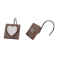 DUSCHVORHANGRINGE Home - Braun, Kunststoff/Metall (3.5/4/3cm) - Sanilo