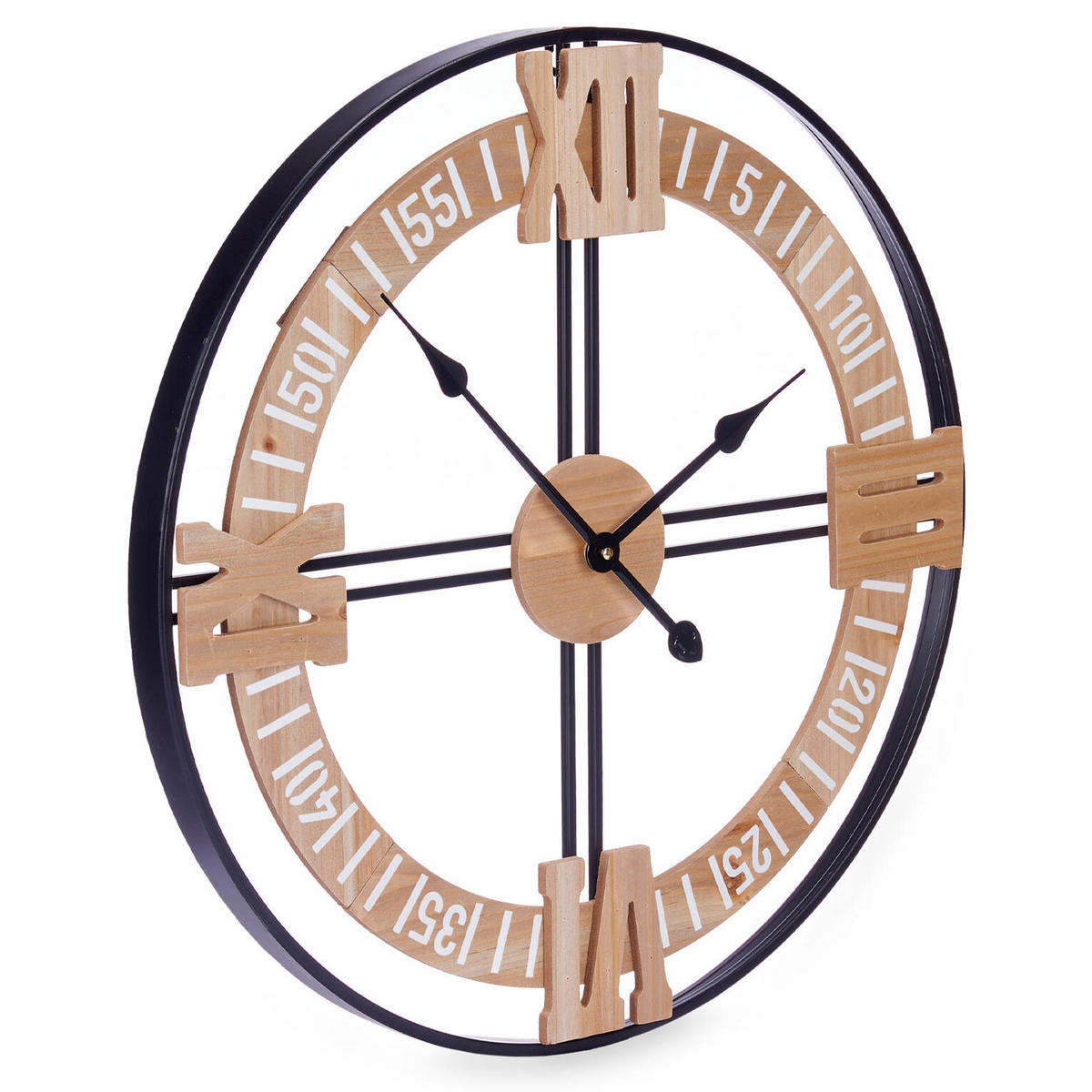 UHR Loft 60 cm Minutenzeiger - Braun, Holzwerkstoff (60/60/5cm) - Giftdecor