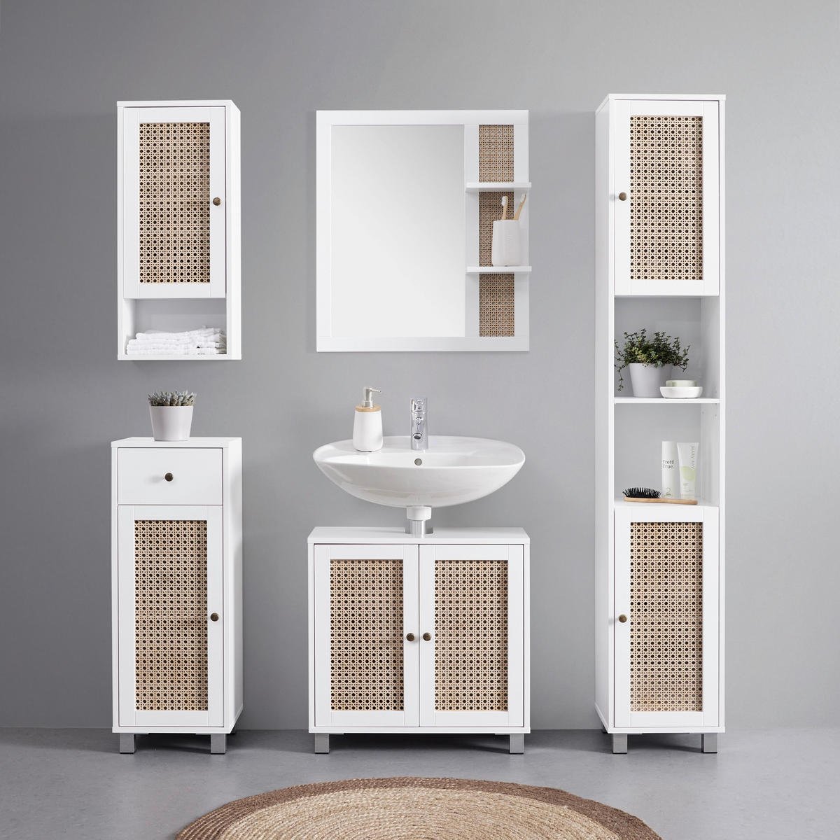 WASCHBECKENUNTERSCHRANK Lisa Natur/Weiß ca. 60 / 59 / 30 cm - Naturfarben, Holzwerkstoff (60/59/30cm) - Bessagi Home