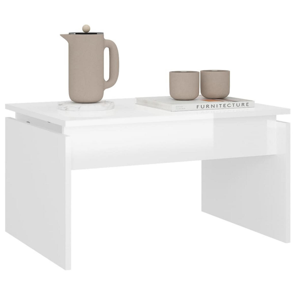 COUCHTISCH Hochglanz-Weiß 68x50x38 cm Holzwerkstoff - Weiß, Holzwerkstoff (68/50/38cm) - furnicato