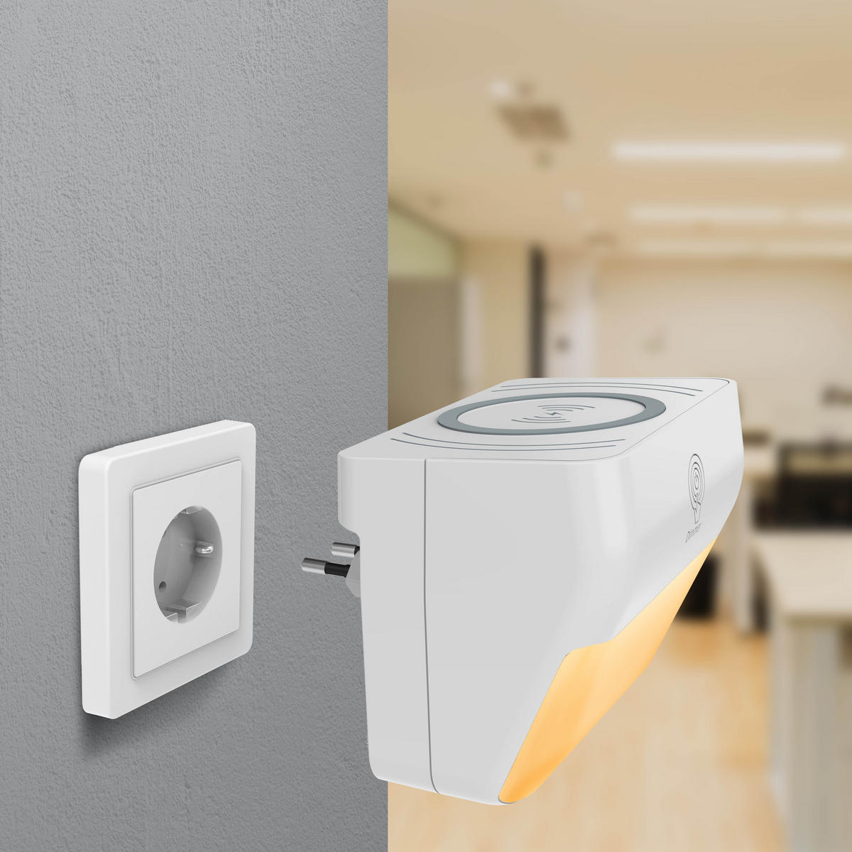 LED-NACHTLICHT - mit Farbwechsel, Touch-Dimmer und induktiver Ladeschale für Smartphones - Weiß, Kunststoff (11/12/9.4cm) - Northpoint