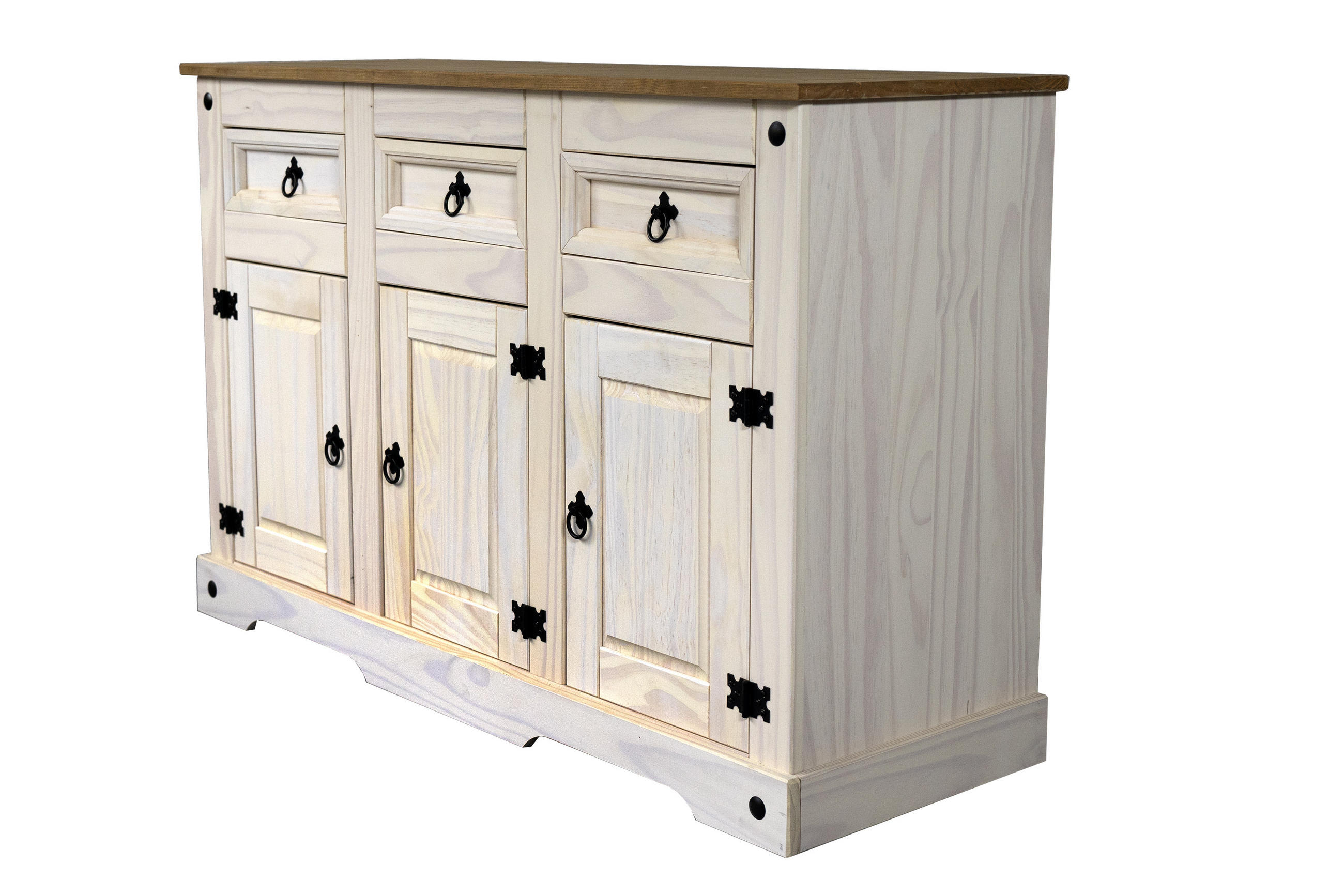 SIDEBOARD MEXICO - Kiefer Milford/Weiß, Holz (132/84/44cm) - SAM