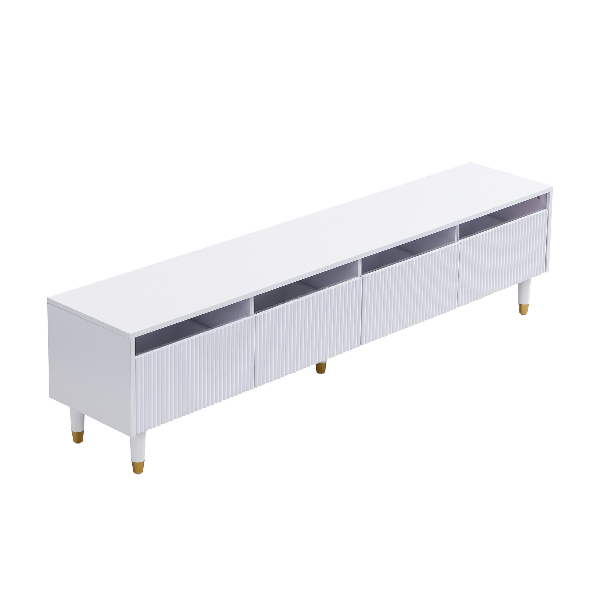 LOWBOARD DE-40215 mit Acryl-Schubladen Weiß - Weiß, Holzwerkstoff (178/45/35cm) - ComfortXL