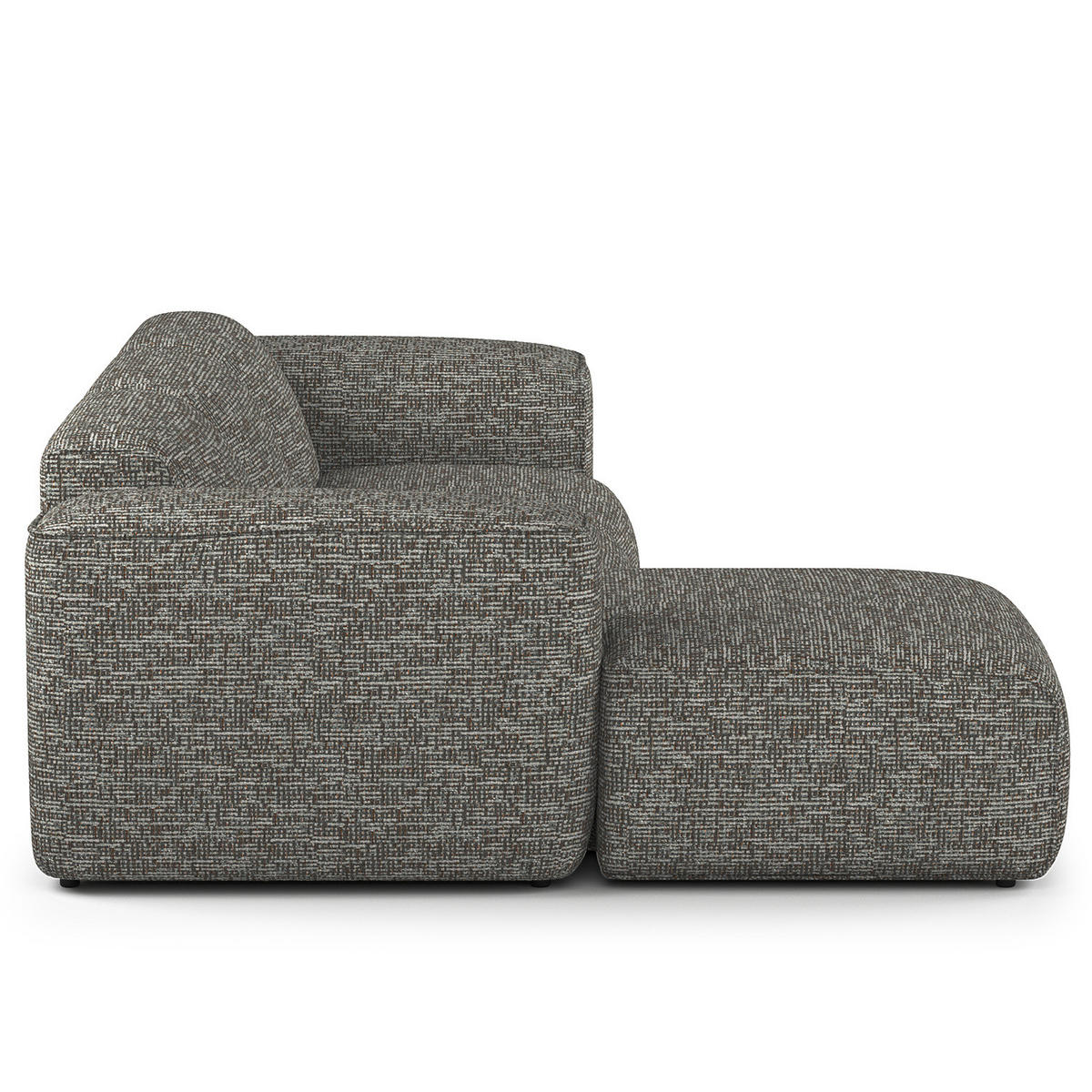 3-SITZER ECKSOFA mit Longchair - Schwarz/Grau, Kunststoff/Textil (251/173cm) - home24