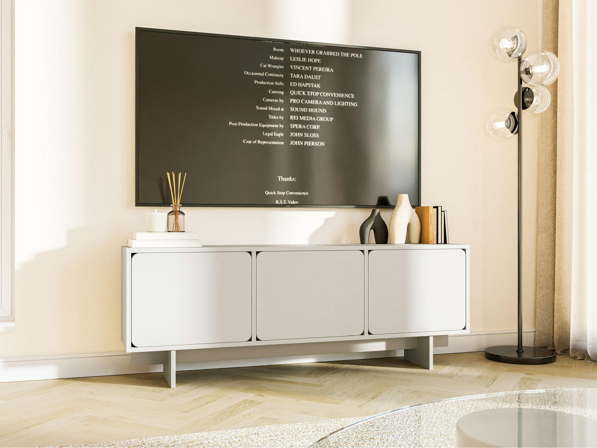 Thumbnail - Selsey Tv-Lowboard, Taupe, Holzwerkstoff, 3 Fächer, Rechteckig, 150.4x55x35 cm, Wohnzimmer, Wohnwände, Lowboards, Lowboa...