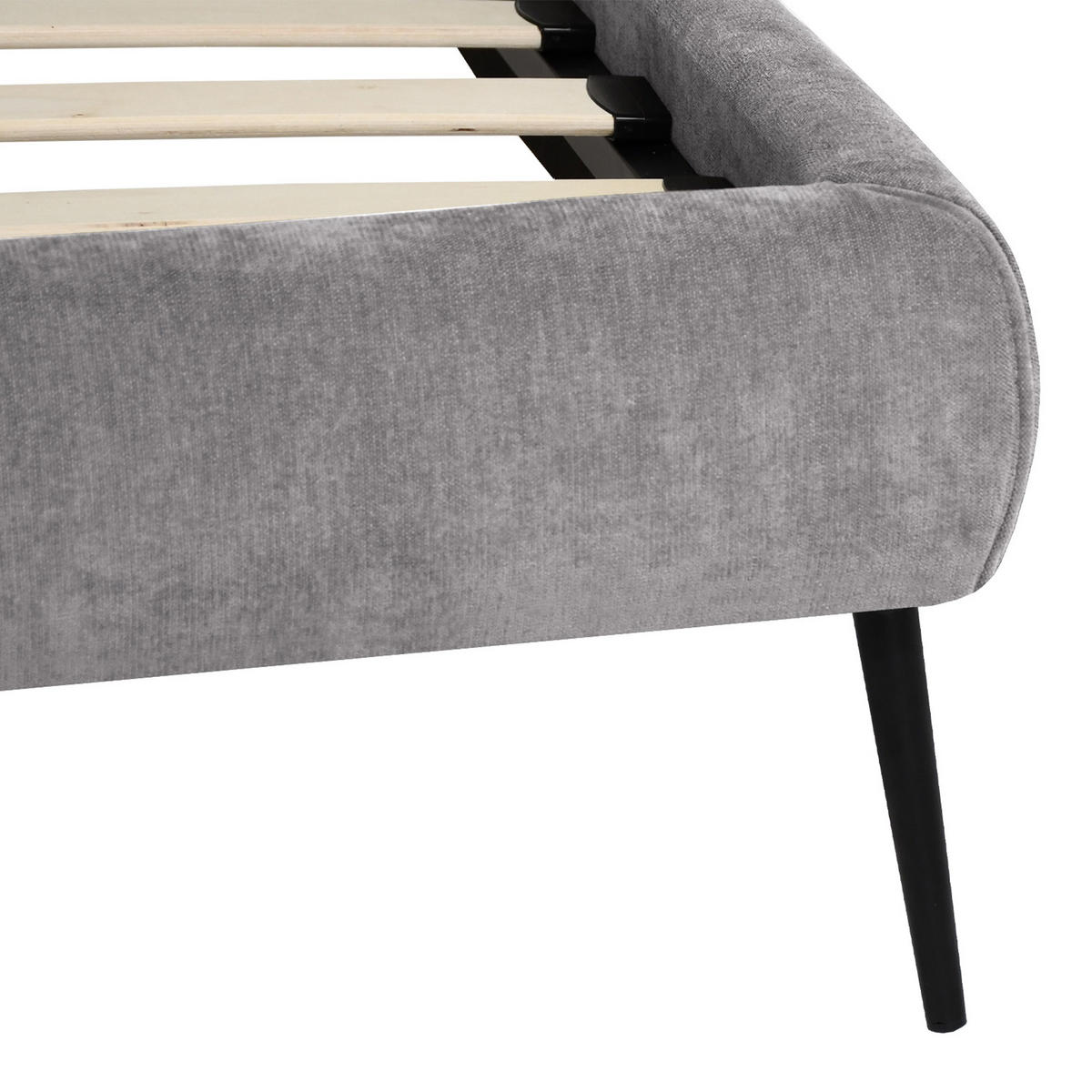 ČALOUNĚNÁ POSTEL Nuit, dvoulůžko 160x200 cm bez matrace, žinylková látka, šedá - šedá, textil (160/200cm) - Beautysofa