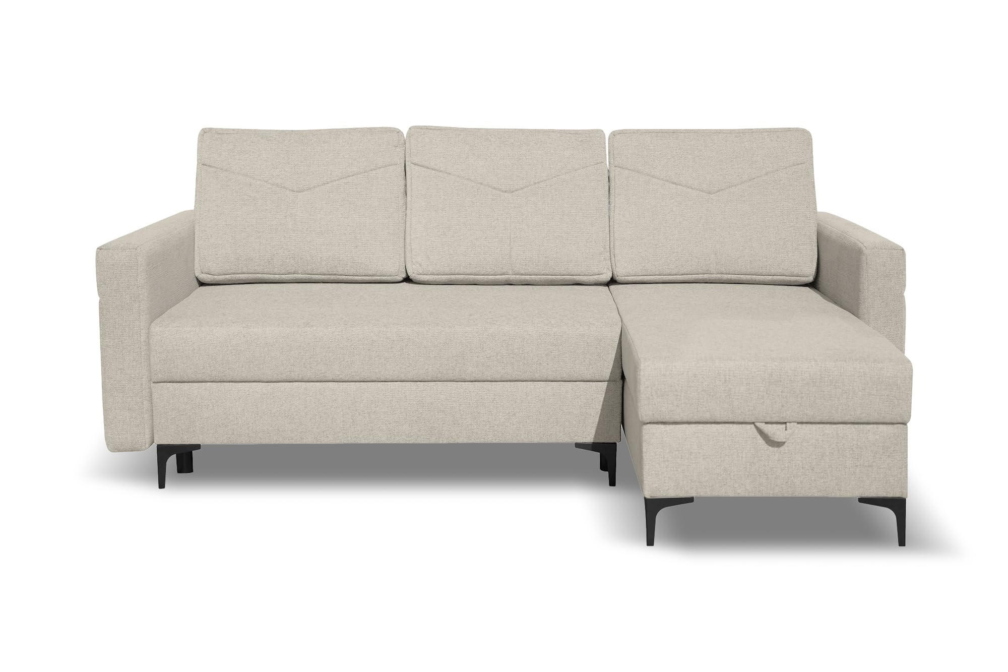 ECKSOFA KAIRO mit Schlaffunktion und Zwei Bettkasten (Beige) - Beige, Textil (230/150cm) - VENASI MÖBEL