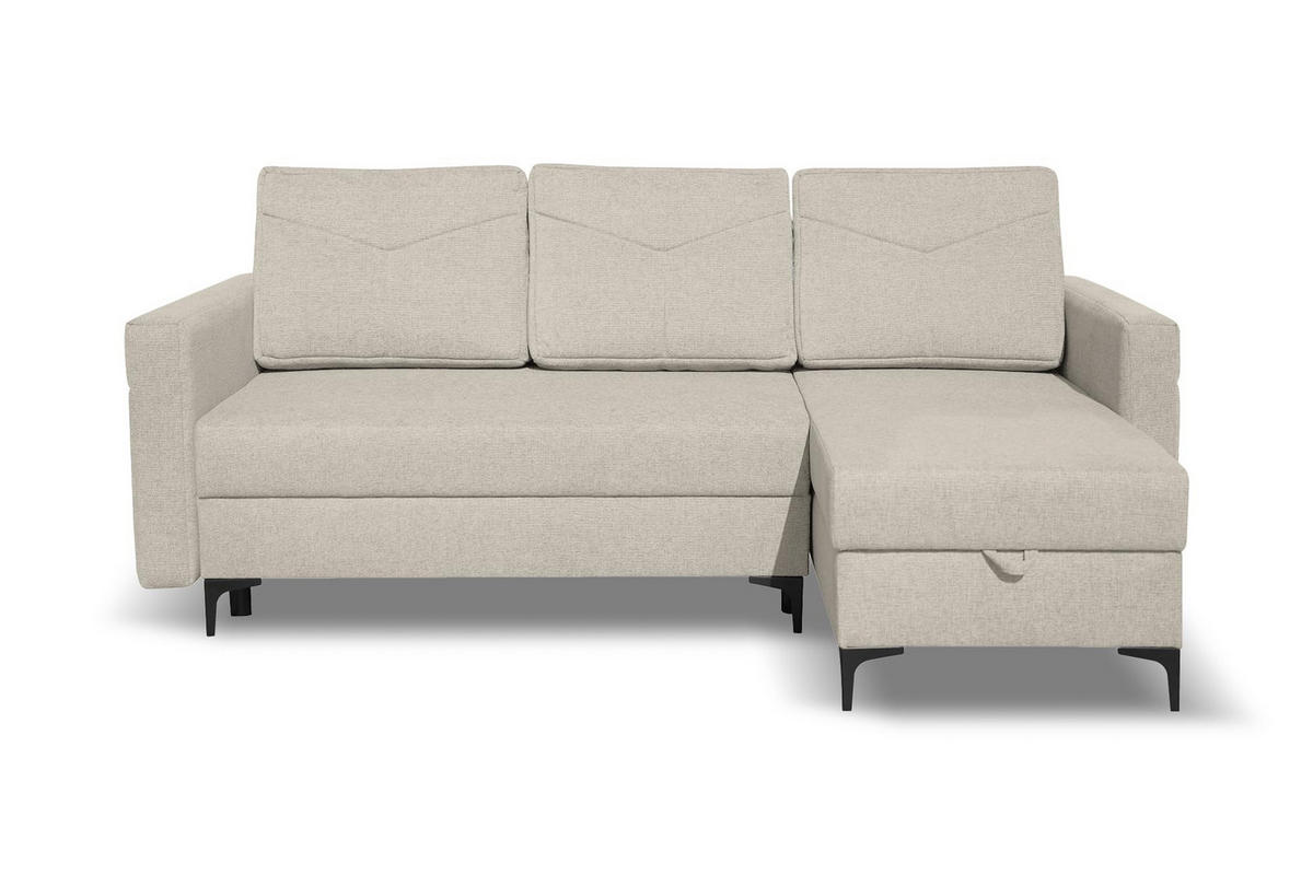 ECKSOFA KAIRO mit Schlaffunktion und Zwei Bettkasten (Beige) - Beige, Textil (230/150cm) - VENASI MÖBEL