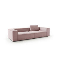 SOFA CARMO Pink Cord - Pink/Schwarz, Kunststoff/Textil (306/68/118cm) - KAWOLA