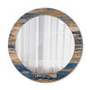 SPIEGEL Ø70 cm Rund mit Aufdruck - Blau, Glas (70/70/0.4cm) - TULUP