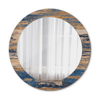 SPIEGEL Ø70 cm Rund mit Aufdruck - Blau, Glas (70/70/0.4cm) - TULUP