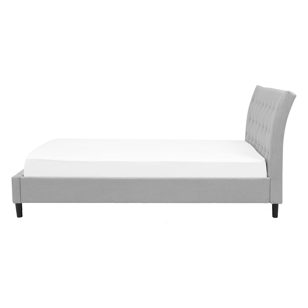 POLSTERBETT mit Lattenrost 140x200 cm Grau Saverne - Hellgrau, Textil (140/200cm) - Beliani