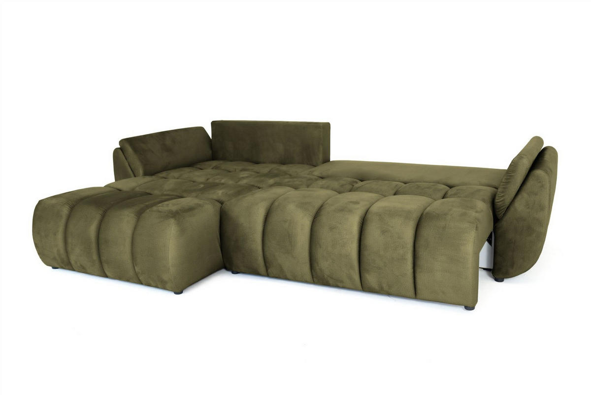 ECKSOFA Collin Mit Schlaffunktion - Grün, Holzwerkstoff/Textil (280/185cm) - Fun Möbel