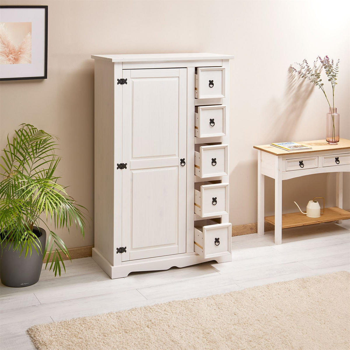 KOMMODE TEQUILA - Weiß, Holz (95/150/45cm) - IDIMEX