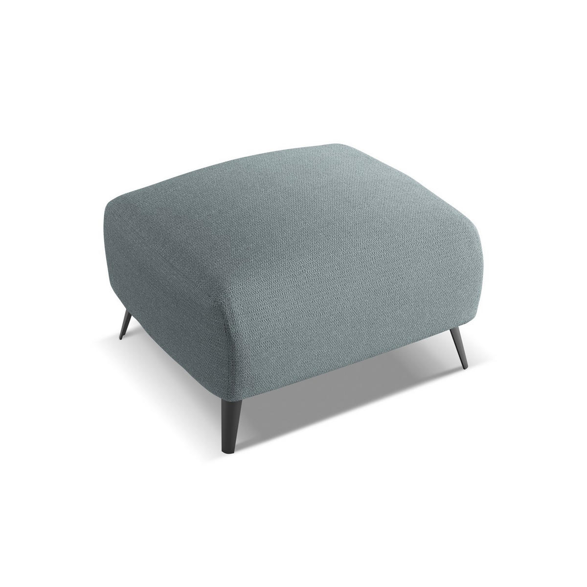 POUF Chenille Stoff Blau - Blau/Blaugrau, Textil/Metall (65/44/65cm) - LaMiaSofa