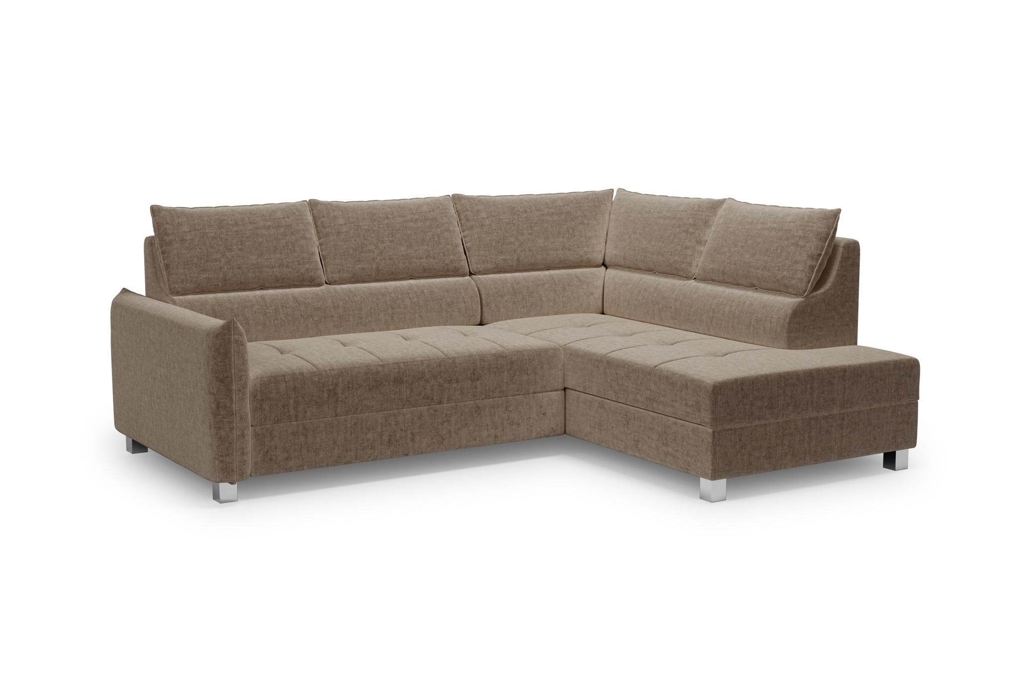 ECKSOFA Marno - Taupe, Holzwerkstoff/Textil (260/200cm) - Fun Möbel