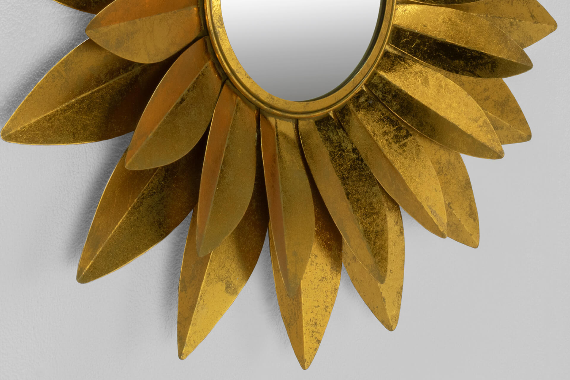 WANDSPIEGEL Gold 90/90 cm - Goldfarben, Metall (10.9/90/7cm) - KUNSTLOFT