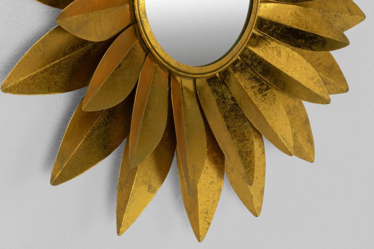 WANDSPIEGEL Gold 90/90 cm - Goldfarben, Metall (10.9/90/7cm) - KUNSTLOFT
