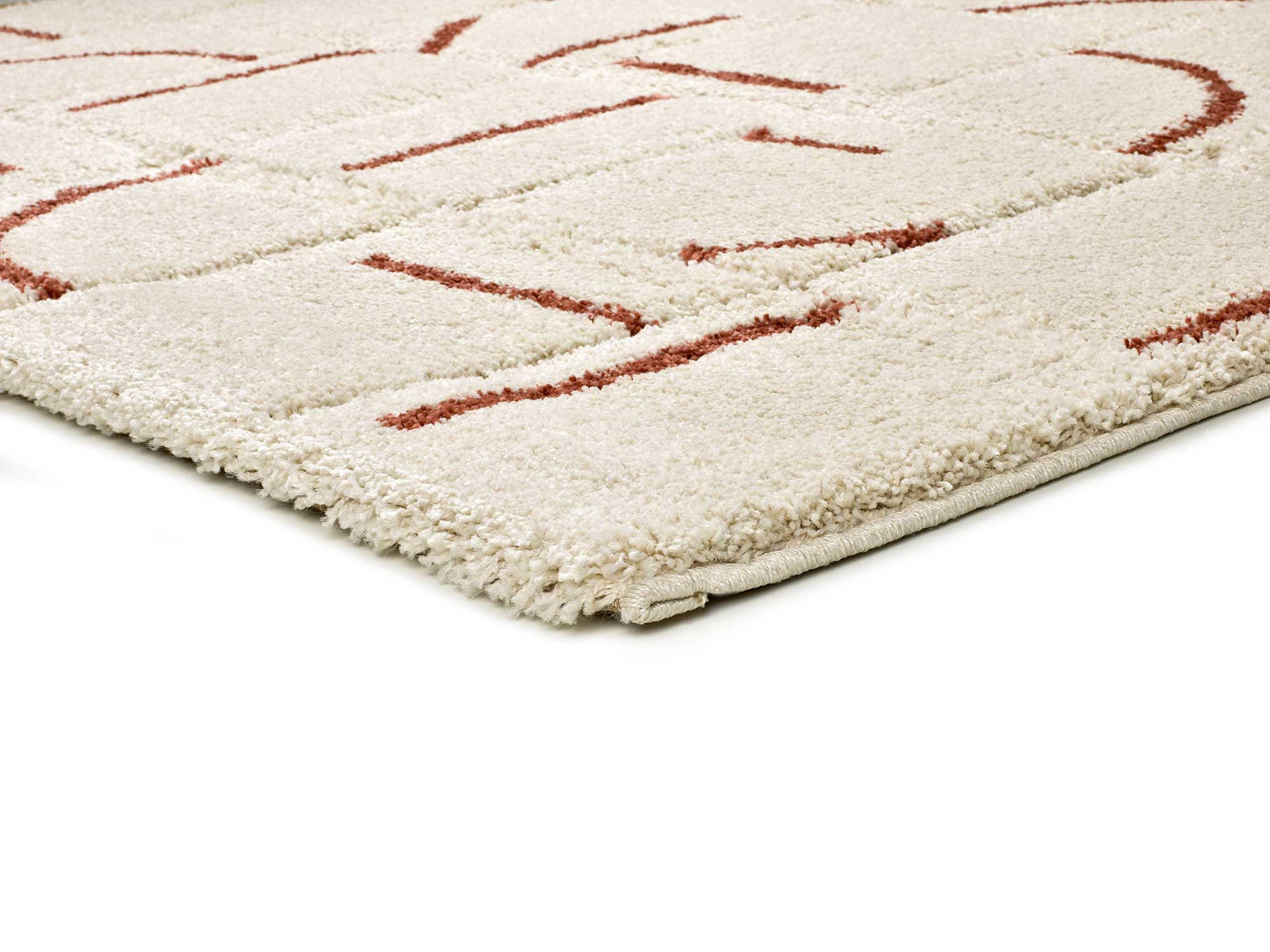 HOCHFLORTEPPICH beige und terrakotta Brenda 160/230 cm - Beige/Terra cotta, Naturmaterialien/Textil (160/230cm) - Atticgo