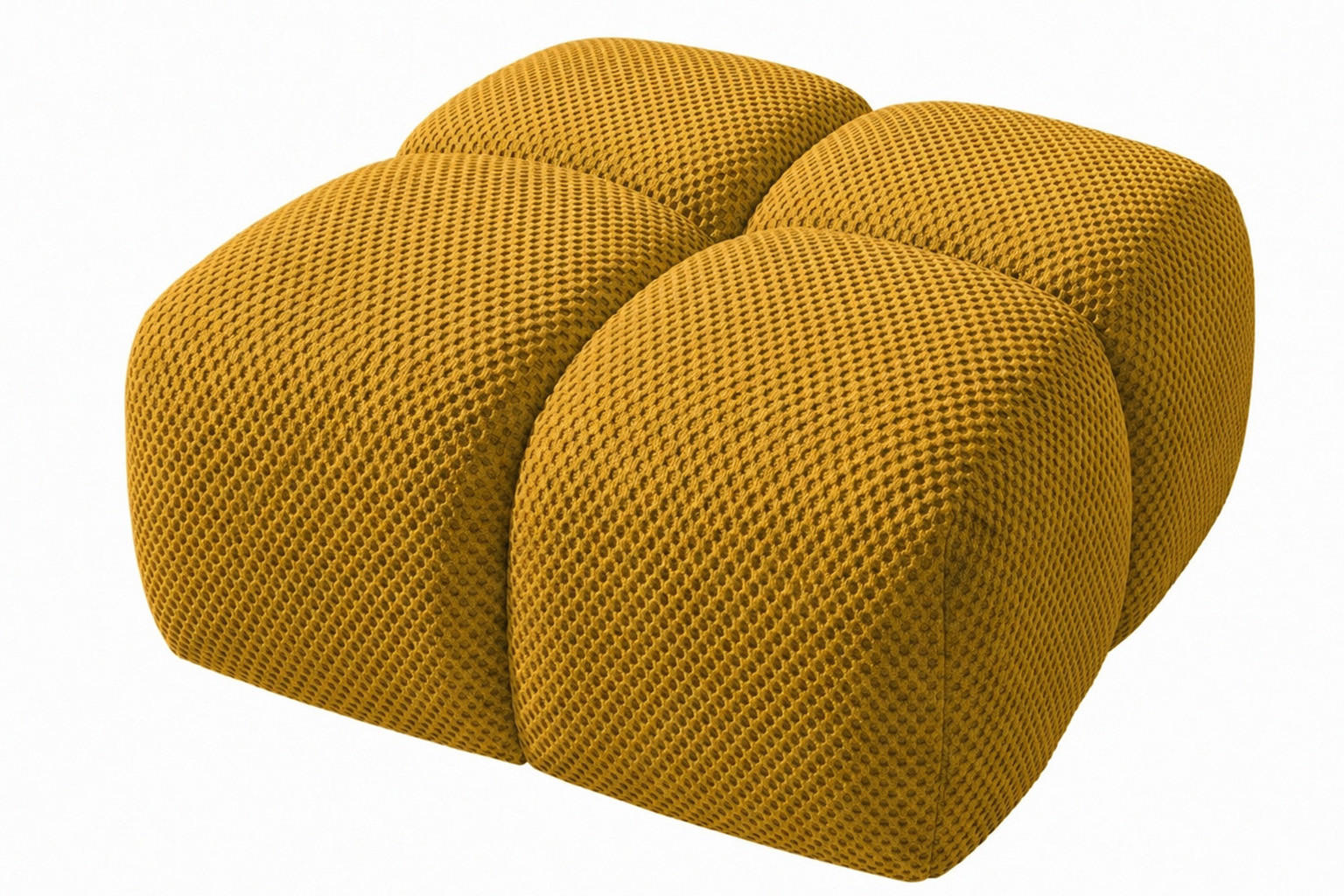 HOCKER, Pouf, Strukturierter Premiumstoff Sonic, Senffarbe, Averro - Gelb, Holz (88/42/88cm) - Kaiser Möbel