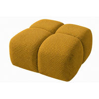 HOCKER, Pouf, Strukturierter Premiumstoff Sonic, Senffarbe, Averro - Gelb, Holz (88/42/88cm) - Kaiser Möbel
