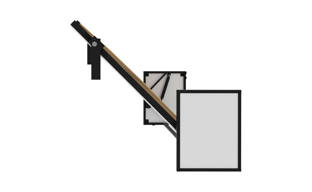 SCHRANKBETT Morphy Studio Modulares SizeFlex- und TypeFlex-System - 120x190, Horizontal - Schwarz, Metall (190/120cm) - WallBedKing