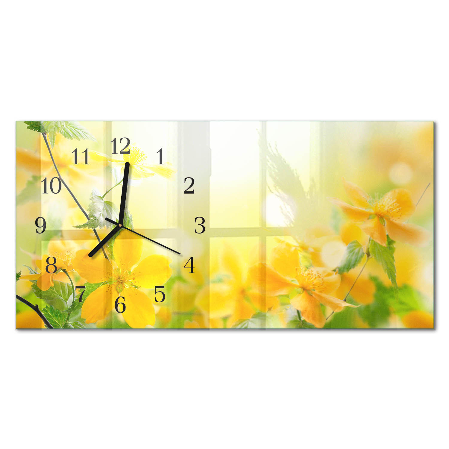 WANDUHR 60x30 cm - Steine - Gelb, Glas (60/30/0.4cm) - TULUP