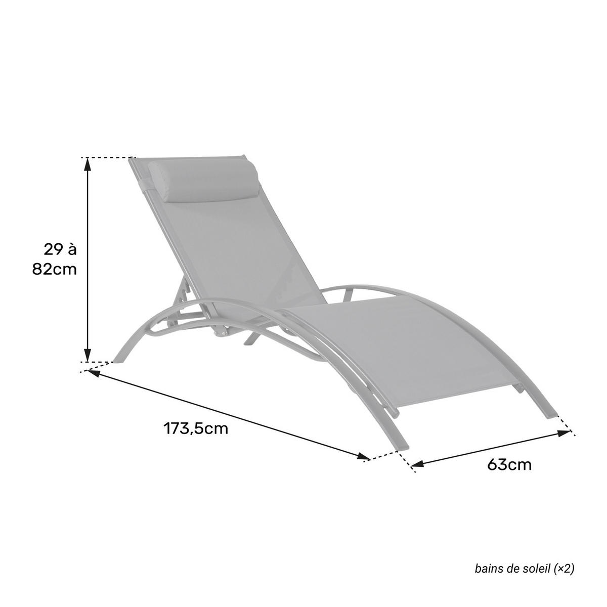 SONNENLIEGEN Galapagos Wassergrün und anthrazitgrau 2er-Set - Grün, Metall (64/87/178cm) - Happy Garden