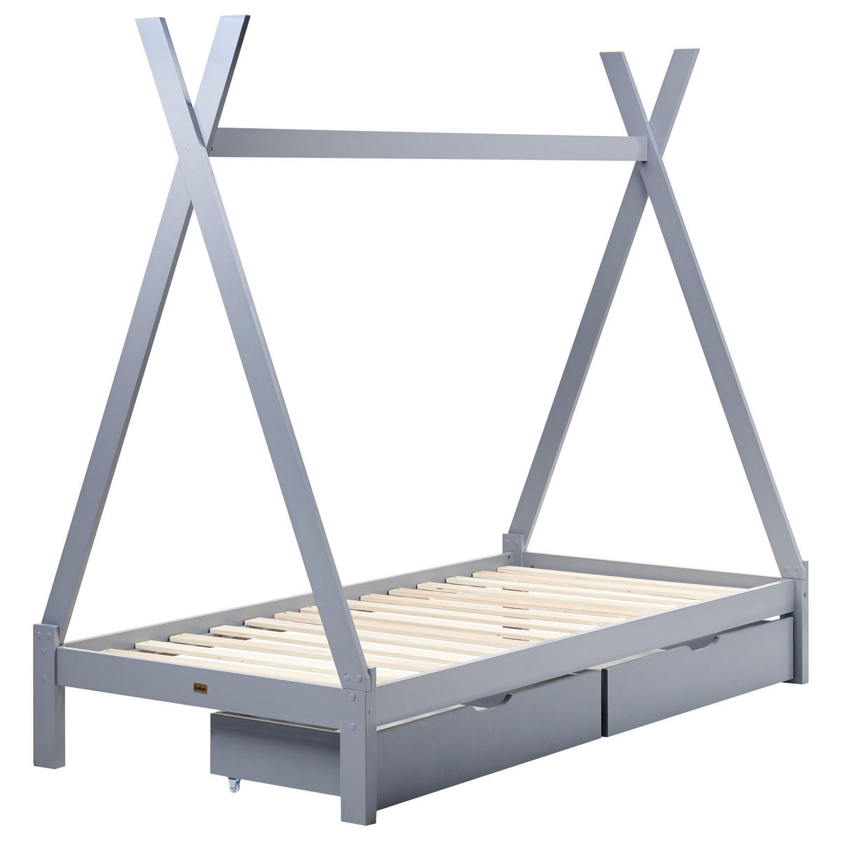 KINDERBETT 90x200 cm Grau Devay - Grau, Holz (90/200cm) - Beliani