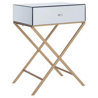 BEISTELLTISCH Spiegeleffekt rechteckig 40/50 cm Vivy - Silberfarben/Goldfarben, Glas (40/50/70cm) - Beliani