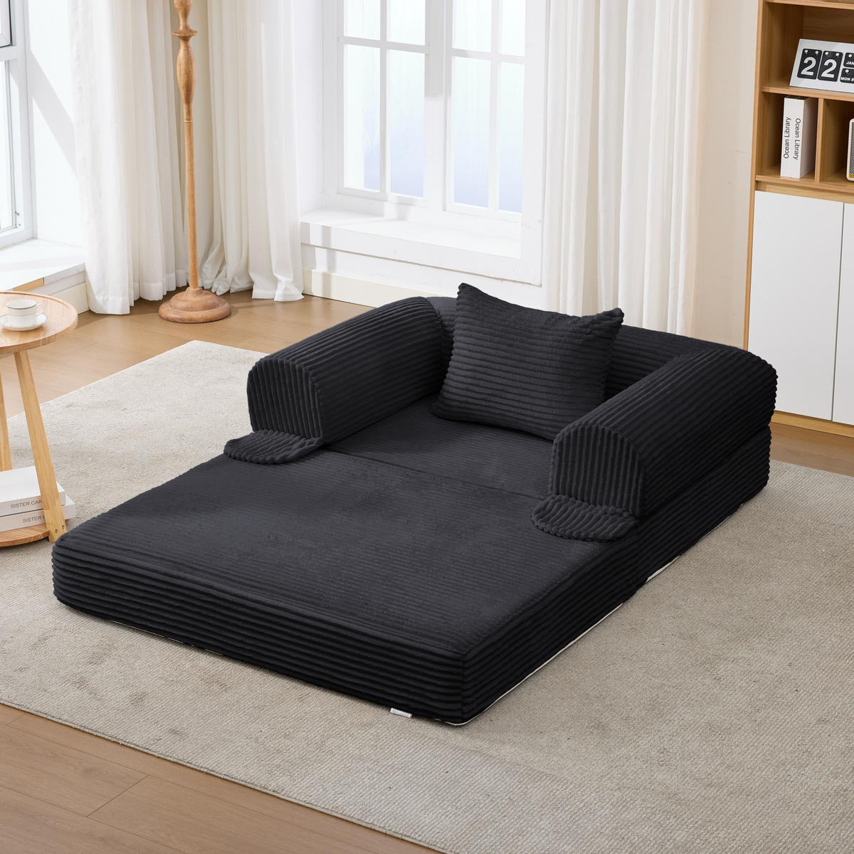 SITZGARNITUR DE-35226 3-Sitzer Schwarz - Schwarz, Textil (78/65/190cm) - ComfortXL