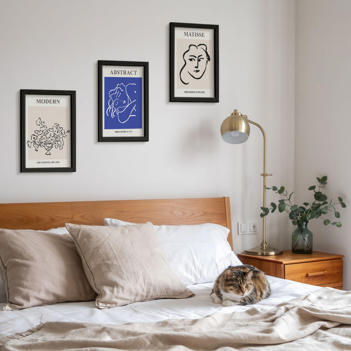 BILDER SET 3er Set - 20x30 cm Schwarzer Rahmen - Matisses moderne Plakate - Schwarz, Kunststoff (20/30cm) - TULUP