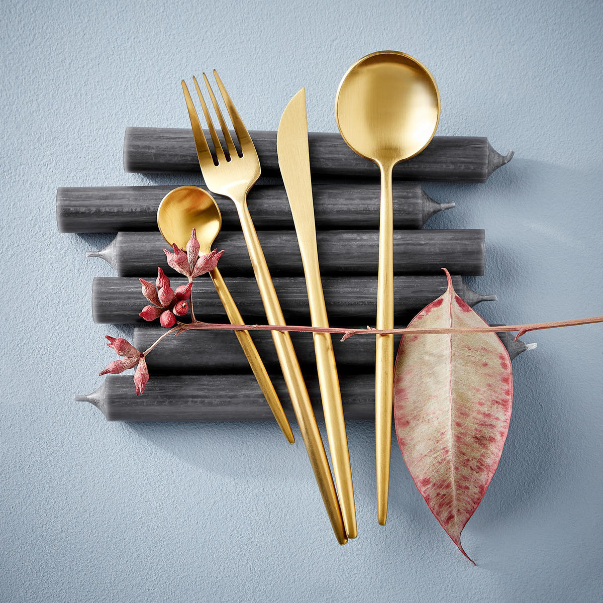 BESTECK-SET (4-tlg.) Stiletto - Goldfarben, Metall - Butlers