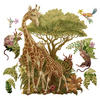 AUFKLEBER 130x195 cm Safari Tiere - Grün, Kunststoff (130/195/0.1cm) - TULUP